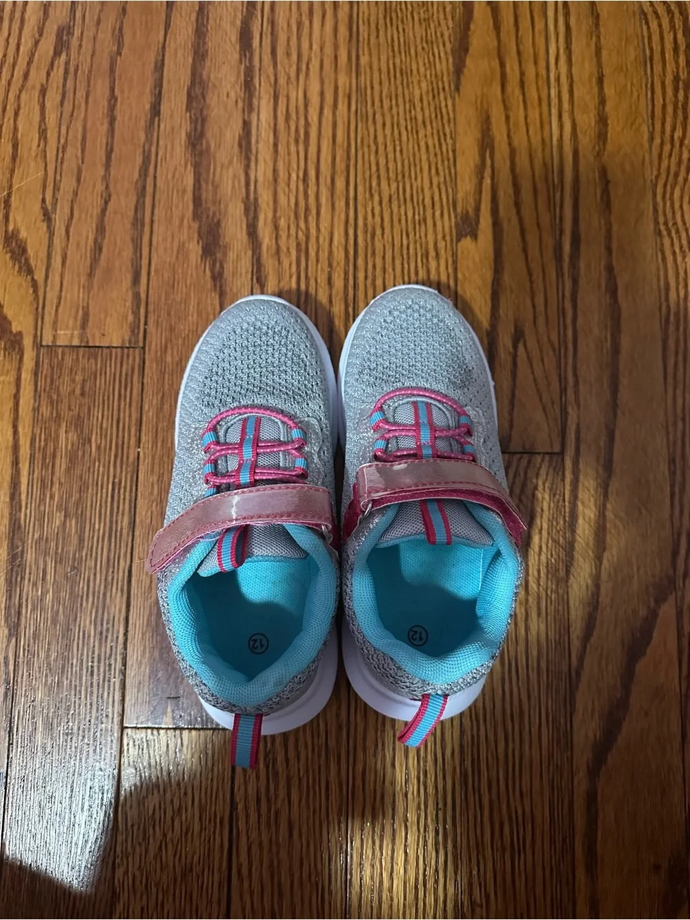 Kids Sparkly Pink and Teal Sneakers
